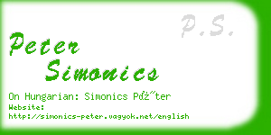 peter simonics business card